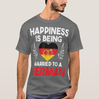 T-shirt Grand Bonheur Coeur Est Marié À Un Allemand W