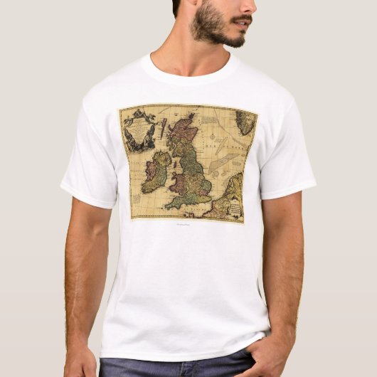 T-shirt Grand BritainPanoramic MapGreat Grande-Bretagne (Devant)