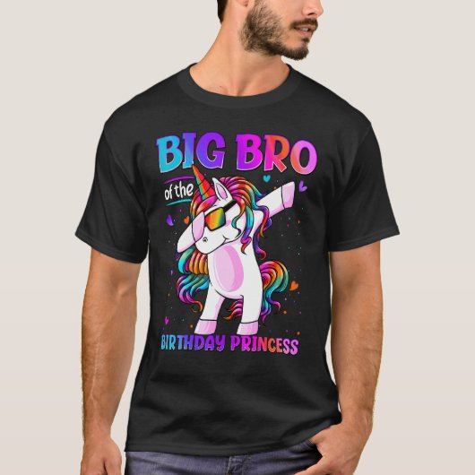 T-shirt Grand Bro De La Princesse D'Anniversaire Dabbing U (Devant)