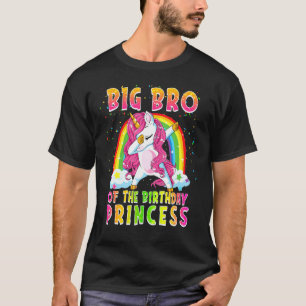 T-shirt Grand Bro De L'Anniversaire Princesse Dab Unicorn