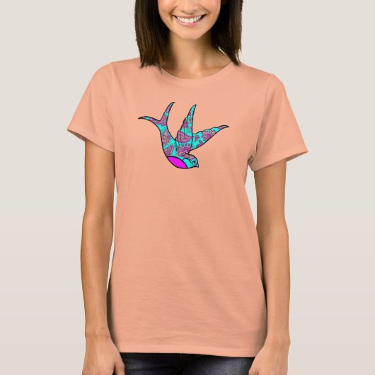 T-shirt Grand Bruant turquoise (Devant)