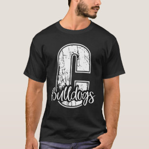 T-shirt Grand C Bulldogs École Sports Fan Esprit d'équipe