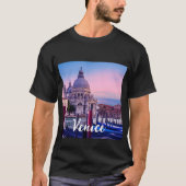 T-shirt Grand Canal avec gondoles et église à Venise (Devant)