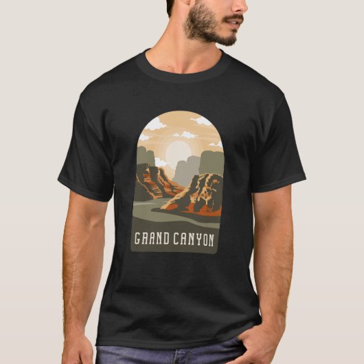 T-shirt Grand Canyon National Park Skyline Silhouette Outl (Devant)