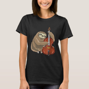T-shirt Grand Chemise Jazz Sloth Jouer Contrabass Cello M