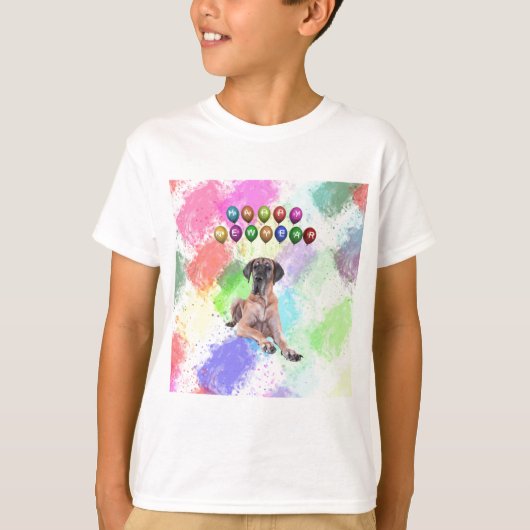 T-shirt Grand Chien Danois Souhaitant Bonne Année (Devant)