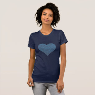 T-shirt Grand cœur à motifs bleus