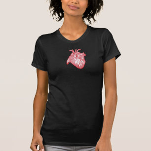T-shirt Grand Cœur Anatomique Vintage Étiqueté, Rouge
