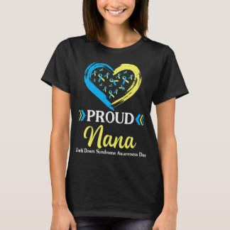 T-shirt Grand Coeur Fière Nana Grandma Monde Syndrome de D