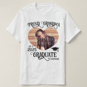 T-shirt Grand Coeur Photo Fière Grand-mère 2023 Graduation