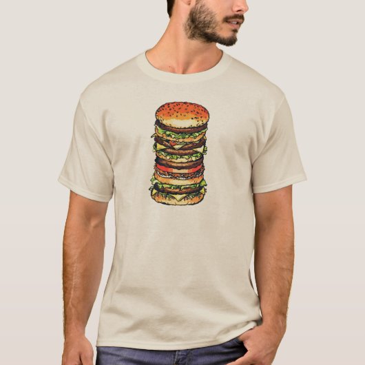 T-shirt Grand, coloré hamburger (Devant)