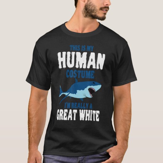 T-shirt Grand Costume humain de requin blanc le plus grand (Devant)