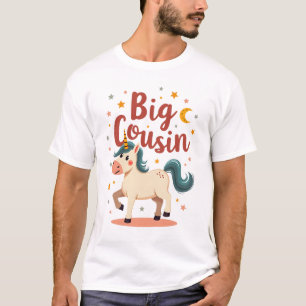 T-shirt Grand Cousin Licorne Vintage Mignon Enfants Typogr