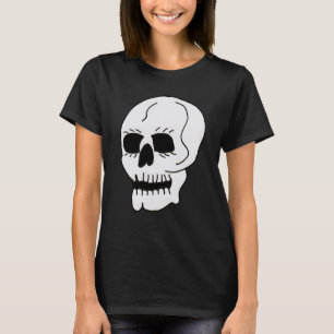 T-shirt Grand crâne blanc Bouche des yeux noirs