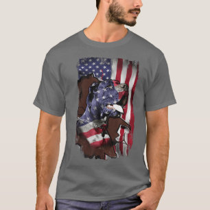 T-shirt Grand Dane Amoureux des chiens Drapeau Américain F