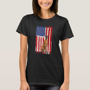 T-shirt Grand Dane Chien Drapeau Américain Patriotique Ind