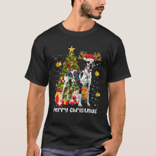 T-shirt Grand Dane feux de Noël arbre Père Noël Pajama de