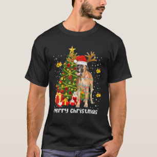 T-shirt Grand Dane feux de Noël arbre Père Noël Pajama de
