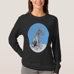 T-shirt Grand Dane Reindeer Noël bleu