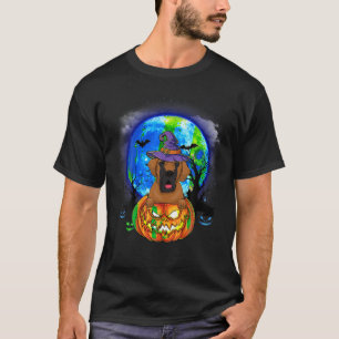 T-shirt Grand Dane sorcier Lune Citrouille Effrayant Chien
