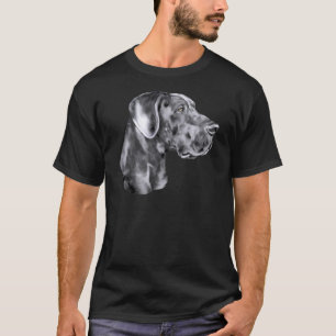 T-shirt Grand Danois Bleu Non Coupé