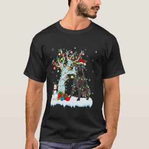 T-shirt Grand Danois Chien Xmas Element Arbre Lumières Gra