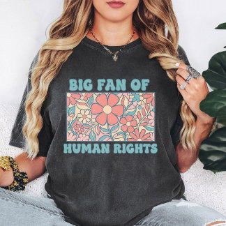 T-shirt Grand Fan des Droits de l'Homme Design Fleur Rétro