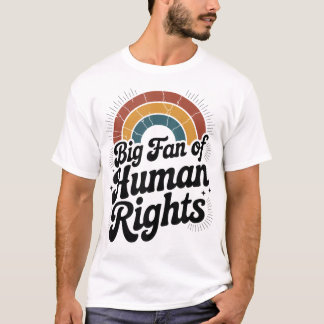 T-shirt Grand fan des droits de l'homme Vintage Rainbow Cl