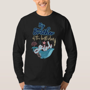 T-shirt Grand Frère De Fille Anniversaire Sous La Mer Matc