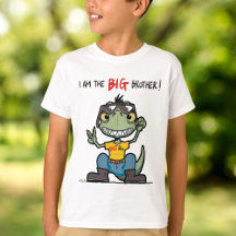 Grand frère Dinosaure vert heureux blanc