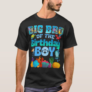 T-shirt Grand Frère Du Garçon Fêté Animaux Marins D'aquari