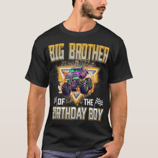 T-shirt Grand Frère du Monstre Truck du Garçon d'Anniversa
