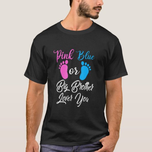 T-shirt Grand Frère Rose Ou Bleu Vous Aime (Devant)