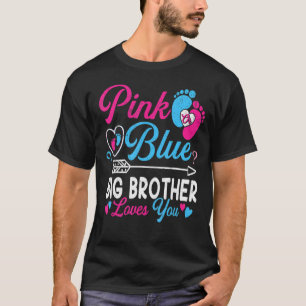 T-shirt Grand Frère Rose Ou Bleu Vous Aime Drôle Bébé Gend