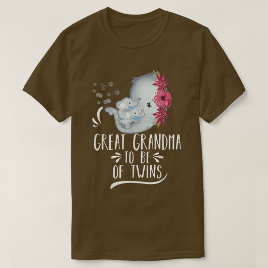 T-shirt Grand Grand-Mère À Être De Jumeaux Garçons Elephan (Design devant)