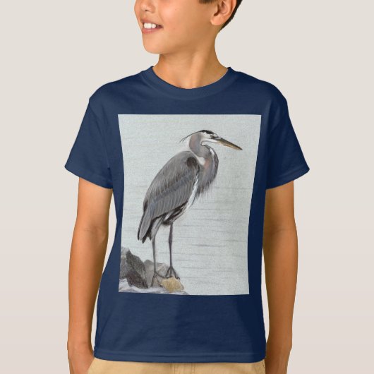 T-shirt Grand héron bleu (Devant)