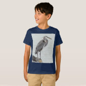 T-shirt Grand héron bleu (Devant entier)