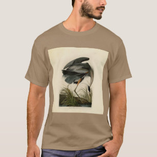 T-shirt Grand Héron bleu d'Audubon Marais Oiseau