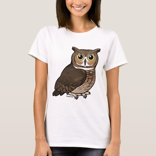 T-shirt Grand hibou à cornes (Devant)