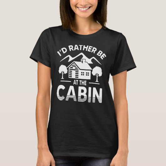 T-shirt Grand lac Cabine Camping en plein air (Devant)