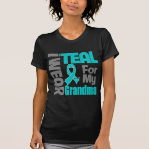 T-shirt Grand-maman - appui turquoise de Cancer ovarien de