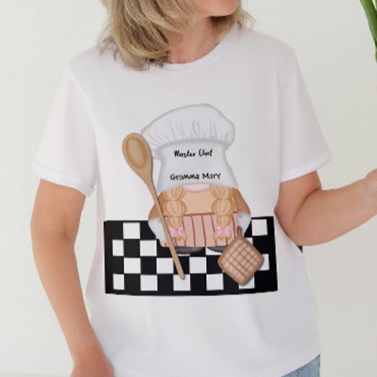 T-shirt Grand-mère Anniversaire Whimsical Gnome Chef Cuisi