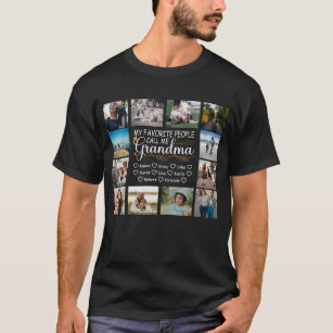 T-shirt Grand-mère avec les noms et 12 photos des petits-e
