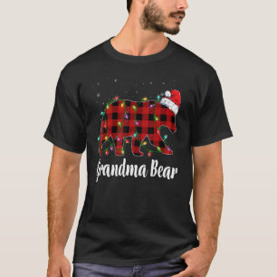 T-shirt Grand-mère Bear Buffalo Rouge Plaid Correspondant