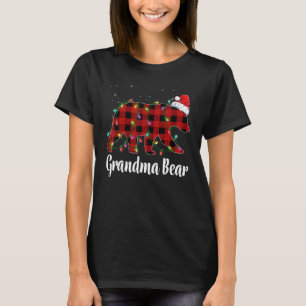 T-shirt Grand-mère Bear Buffalo Rouge Plaid Correspondant