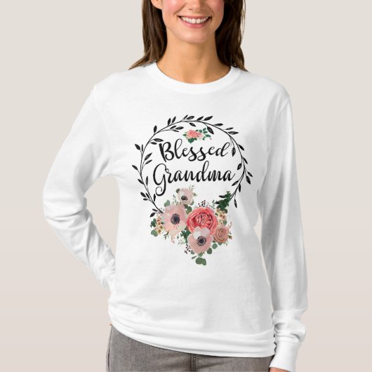 T-shirt Grand-Mère Bénie Pour Les Femmes Grand-Mère À Déco (Devant)