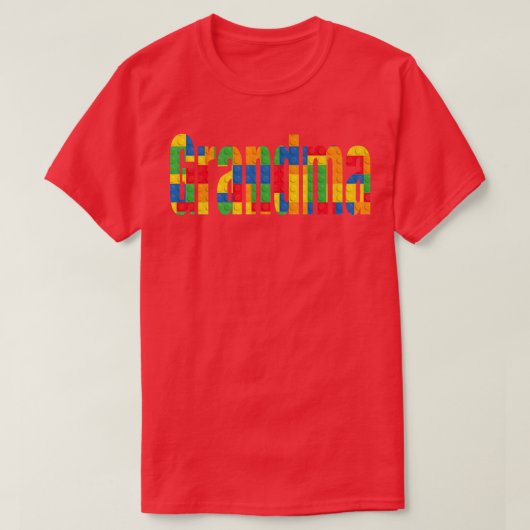 T-shirt Grand-mère brique maître constructeur bloc de cons (Design devant)