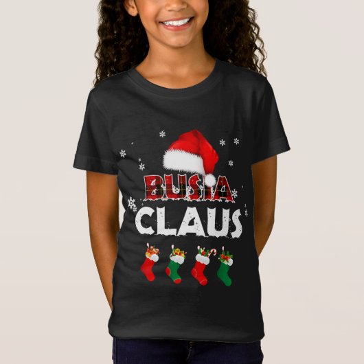 T-Shirt Grand-mère Busia Claus Santa Hat Funny Christmas P (Devant)