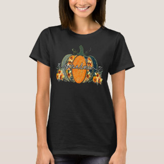 T-shirt Grand-mère Chute Citrouille Tournesols Automne Tha