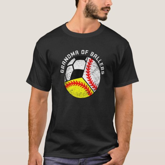T-shirt Grand-Mère De Ballers Baseball Softball Soccer Gra (Devant)